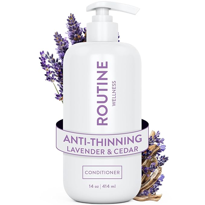 Routine Wellness Anti-Thinning Deep Conditioner for Thinning Hair - DHT Blocker for Hair Loss in Men & Women - Promotes Healthy Hair - Lavender & Cedar 14oz