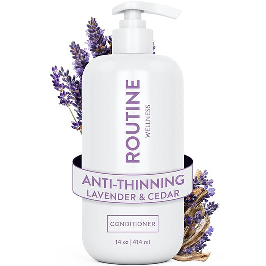 Routine Wellness Anti-Thinning Deep Conditioner for Thinning Hair - DHT Blocker for Hair Loss in Men & Women - Promotes Healthy Hair - Lavender & Cedar 14oz