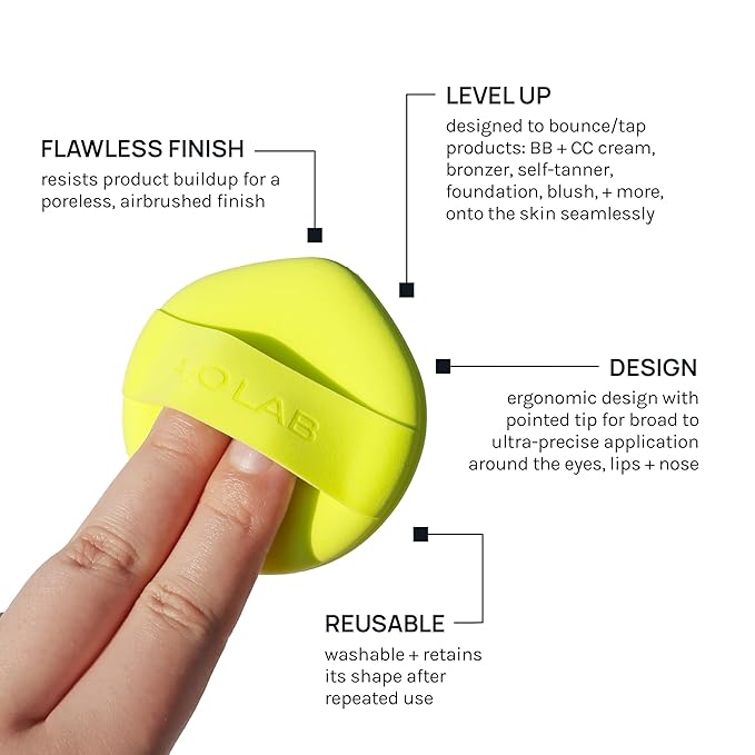 AOA Studio Silky Silicone Makeup Sponge Set, Reusable Cosmetic Applicators Extra Soft Rubycell Makeup Sponges (Lime)