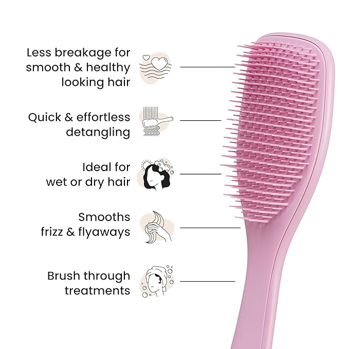 Tangle Teezer Ultimate Detangler Brush for Wet & Dry Hair, Eliminates Knots & Reduces Breakage for All Hair Types, Amazon Exclusive Rosebud