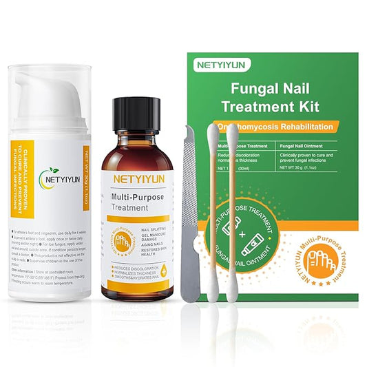 Fungal Nail Treatment Nail Care Set – 1% Tolnaftate Liquid (30ml) & Repair Ointment (30g) with Applicator & Nail File for Toenail and Foot Care