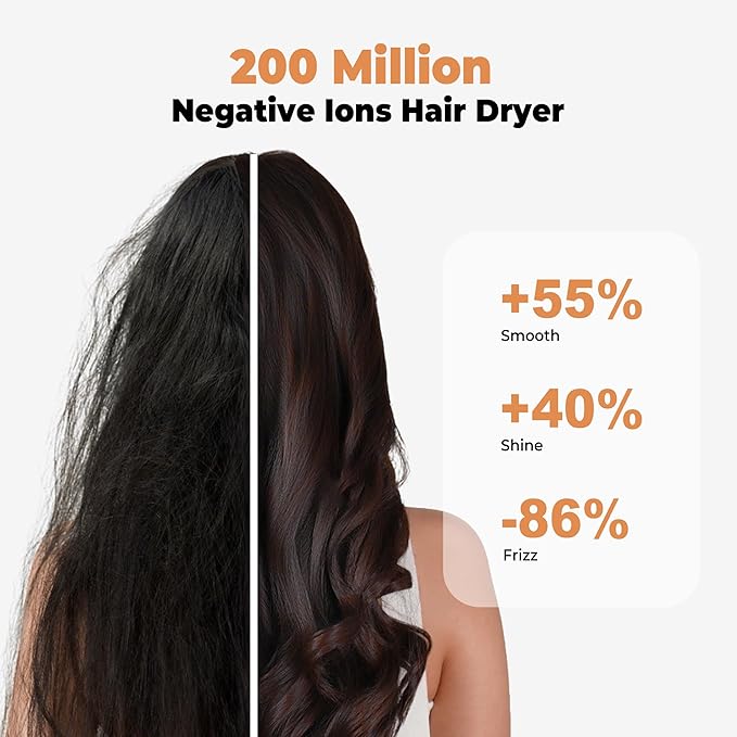 6 in ONE Blow Dryer Brush,Air Curling Iron Round Brush Blow Dryer 800W,Ionic Hair Dryer Brush for Women, Hot Air Brush Hair Styling Tools 100-120V