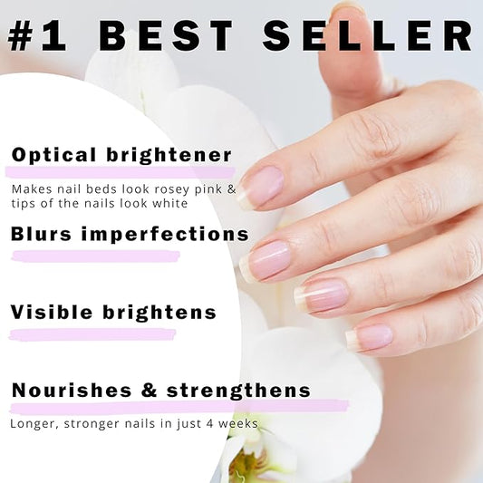 Perfect Formula Pink Gel Coat – Rosey Glow Nail Strengthener & Keratin Treatment, 0.6 oz - Protein-Rich, Glossy Pink Gel Nail Polish for Damaged Nails | Supports Growth & Repair