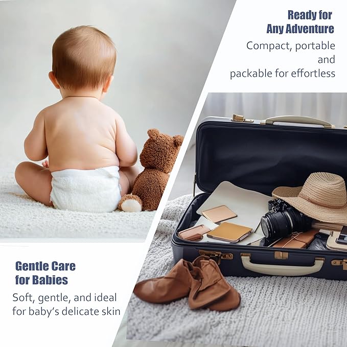 Ourmed Life Face Towels, Disposable Biodegradable Clean Face Wipes for Sensitive Skin, Lint- free Facial Towels for Women Cleansing, Skincare and Makeup Remover, Dry Wipes,100 Count EF Texture