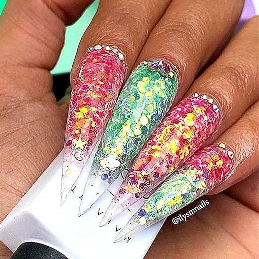 Makartt Nail Decoration Set, 4 Boxes Glitter Sequins & Rhinestones for Spring, Summer, Nail Art, DIY Nail Decoration Accessories Kit