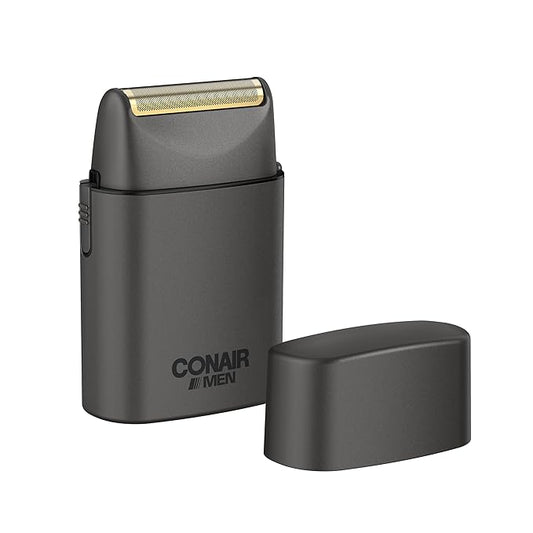 Conair Men Foil Shaver for Face | Men's Facial Hair Groomer | Hypoallergenic and Cordless | Portable, Battery Powered for Travel