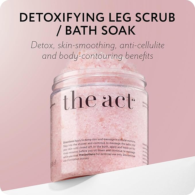 THE ACT Detox Organic Body Scrub with Himalayan & Sea Salt - Anti Cellulite Nourishing Restores Cleanser Scrubs for Legs, Feet, Hands - Gifts for Women Men, Home Spa Care, Vegan (10.58 Oz, Grapefruit)