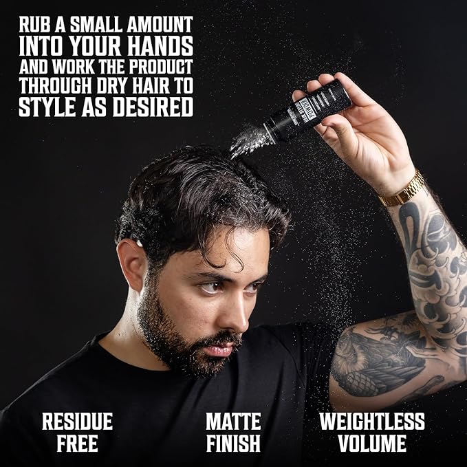 Viking Revolution Sea Salt Spray for Hair Men (8fl oz), Matte Sandalwood Hair Clay (2 oz) and Hair Styling Powder for Men (1oz) - Men Hair Styling Kit - The Ultimate Trio for Texture, Volume, and Hold