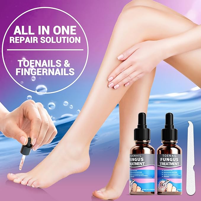 Toenail Fungus Treatment, Toenail Fungus Treatment Extra Strength, and Foot Fungus Treatment Extra Strength—plus Safely & Gently Nail Repair for Toenails and Fingernails (2-Pack) with File