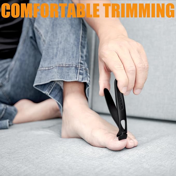 Precision Stainless Steel Heavy Duty Angled Head,Wide Jaw Clippers for Seniors,Ingrown Toenail,Thick Nail.Extra-Long Handle, Extra-Large Slanted Nail Cutter. Men,Women,Elderly.Stocking Stuffers.7Pcs