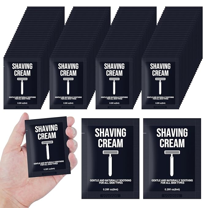 Travel Shaving Cream Bulk for Men 8ml/0.28fl oz,Disposable Shaving Cream in Bulk Individual Travel Shave Cream for Hotel Homeless Charity Home Nursing(Jasmine,Pack of 200)