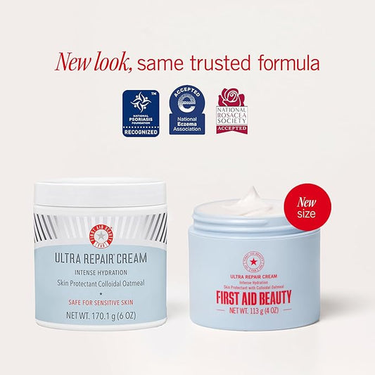 First Aid Beauty - Ultra Repair Cream - Intense Hydration Face & Body Moisturizer - Whipped Colloidal Oatmeal Clinically Proven to Strengthen Skin Barrier in 7 Days - Helps Relieve Eczema, 8 oz