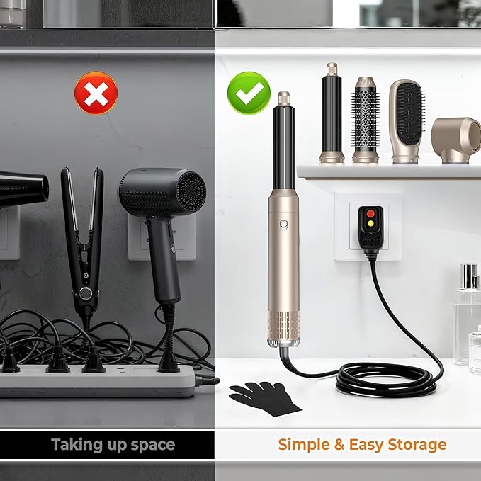 5 in 1 Blow Dryer Brush Set,Hot Air Styler Negative Ion Air Curling Wrap Air Curler, Round Brush Blow Dryer Curling Iron Hair Styling Tools Gift for Dry,Volumize, Straight,Curl,100-120V