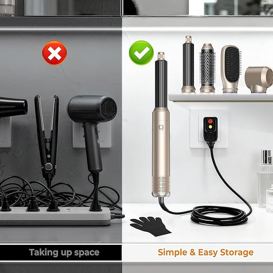 5 in 1 Blow Dryer Brush Set,Hot Air Styler Negative Ion Air Curling Wrap Air Curler, Round Brush Blow Dryer Curling Iron Hair Styling Tools Gift for Dry,Volumize, Straight,Curl,100-120V