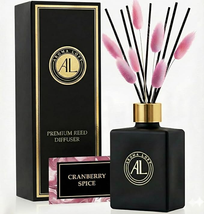 Christmas Diffusers for Home, Christmas Scents, Gifts for Him, Cranberry Spice Reed Diffuser,Long Lasting Fragrance