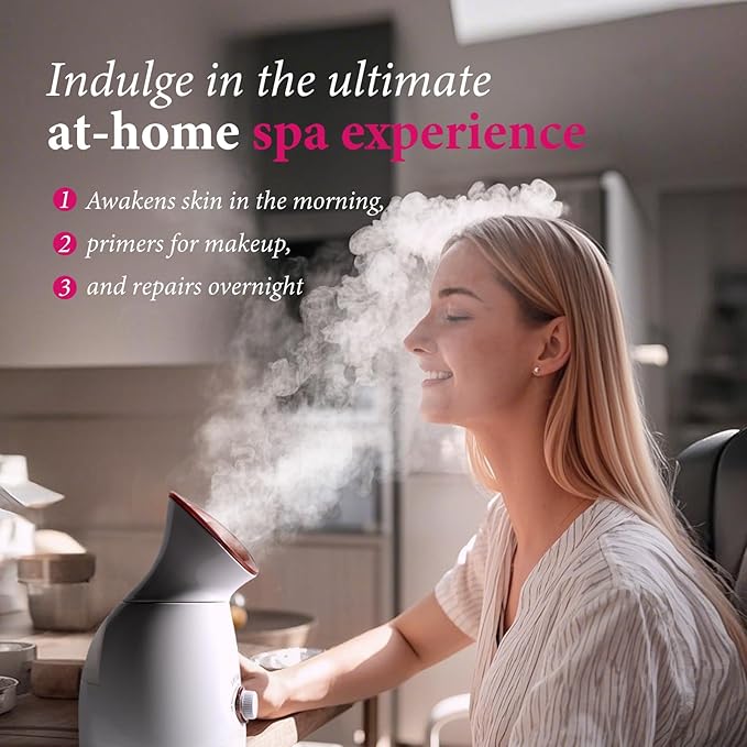 Colorfarm Facial Steamer Nano Ionic: Large 3-in-1 Face Steamer Deep Cleaning Unclogs Pores - Humidifier Towel Steamer Hot Mist Home Sauna Spa for Women Men Sinuses Moisturizing