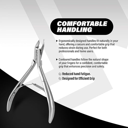 MUSI Cuticle Nipper - Professional Stainless Steel Nail Cuticle Trimmer for Men and Women - Precision Cuticle Cutter - Manicure Clipper Tools for Fingernails and Toenails