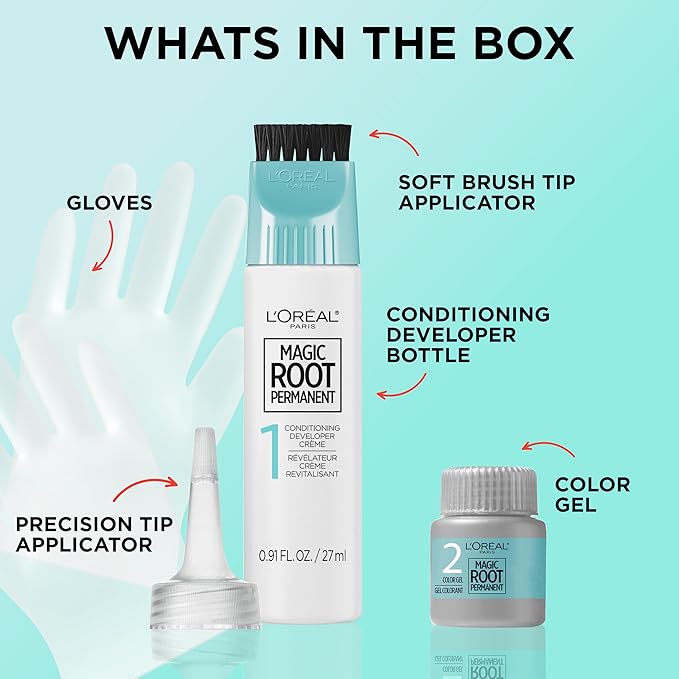 L’Oréal Paris Magic Root Permanent Hair Color, 10 Minute Hair Dye Kit to Rescue Roots with 100% Gray Hair Coverage, 7 Dark Blonde, 2 Pack (Packaging May Vary)