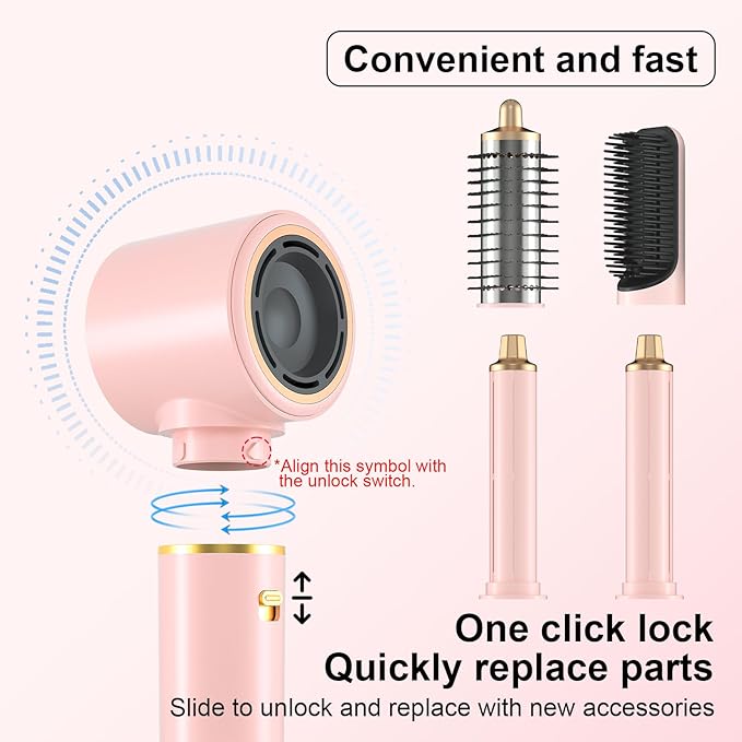 Hair Dryer Brush 5 in 1, Hair Styler, 110,000 RPM High-Speed Negative Ionic Hair Dryer Fast Drying, Professional Multi Blow Dryer Brush for Curling Volumizing Straightening Styling, Gift for Christmas