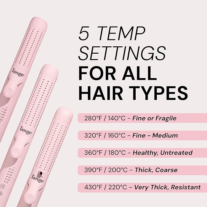 L'ANGE HAIR Le Duo Standard 360° Airflow Styler | 2-in-1 Curling Wand & Titanium Flat Iron Hair Straightener | Professional Hair Curler with Cooling Air Vents | Dual Voltage & Adjustable Temp (Blush)