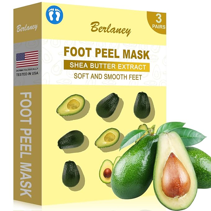 Foot Peeling Mask for Dry Cracked Feet(3 Pairs) - Exfoliating Feet Mask Peel with Natural Shea Butter Extract for Dry Cracked Extreme and Removing Dead Skin