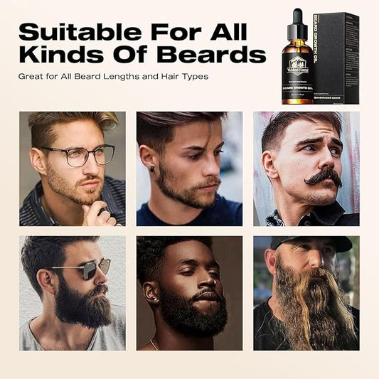 Waking Forest Vanilla Beard Oil for Men - Biotin Mustache Oil with Vitamin E, Rosemary & Castor - Beard Care Softener, Strengthens, and Moisturizes - Beard Conditioner (1 oz)