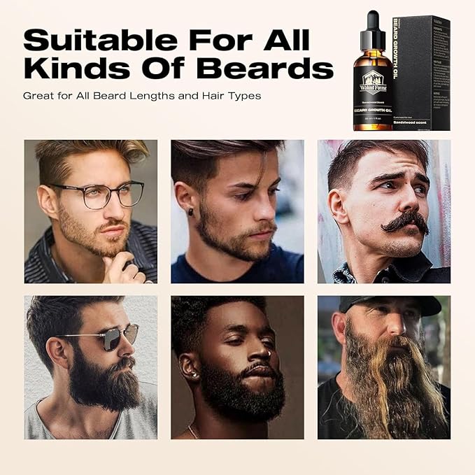 Waking Forest Sandalwood & Whiskey Beard Oil for Men - Biotin Mustache Oil with Vitamin E, Rosemary & Castor - Beard Care Softener, Strengthens, and Moisturizes - Beard Conditioner (2 oz)
