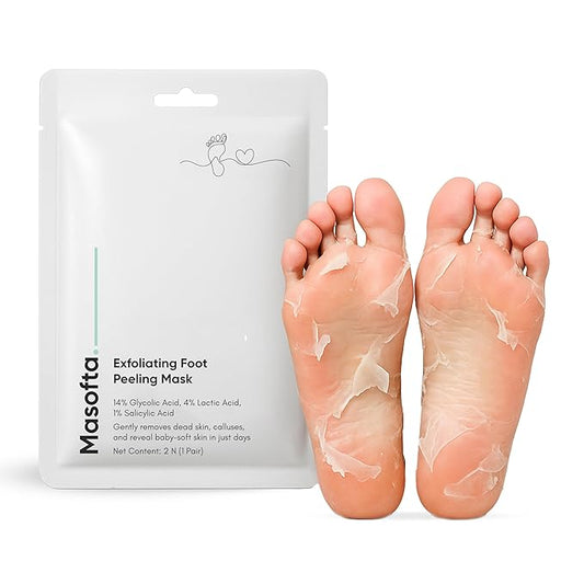 Exfoliating Foot Peeling Mask for Dry, Cracked Heels & Calluses Glycolic, Lactic & Salicylic Acid Formula Peels Dead Skin in Days Baby Soft Feet Treatment for Men & Women 40 g (Pack of 1)