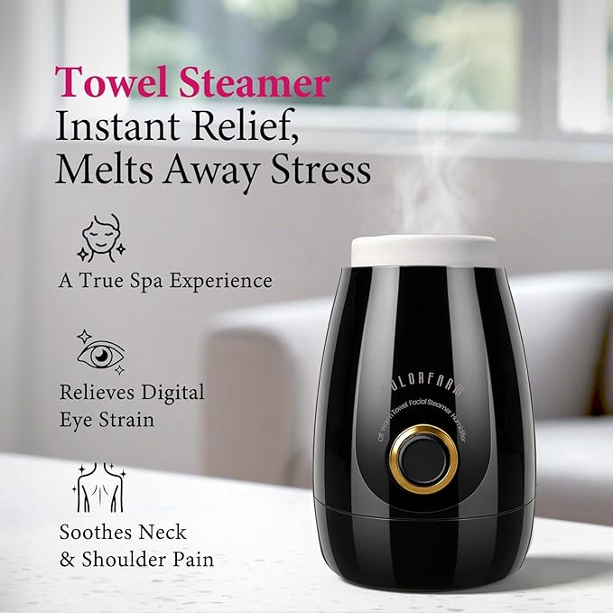 Colorfarm Facial Steamer Nano Ionic: Face Steamer Deep Cleaning Unclogs Pores - Humidifier Hot Mist Home Sauna Spa for Women Men Sinuses Moisturizing