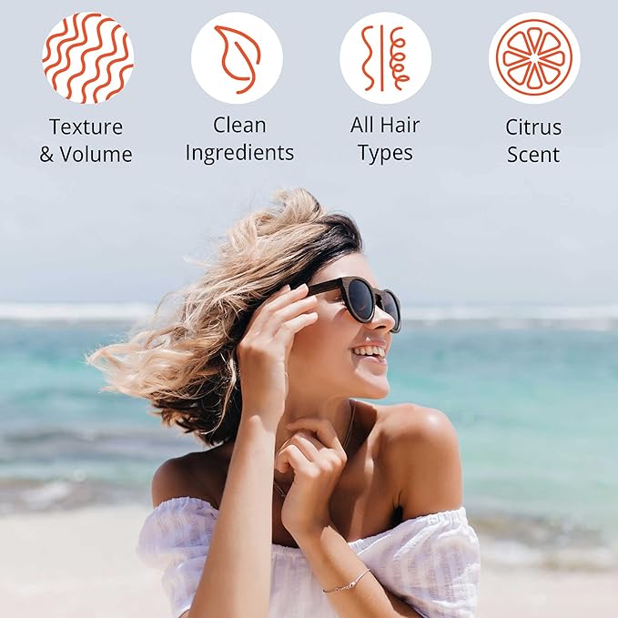 Beauty by Earth Sea Salt Spray for Hair Men & Women - Beach Waves Texturizer, Fine Texturizing Texture Volumizing Spray, Women, Clear, 6 Fl Oz (Pack of 2), Pack 2