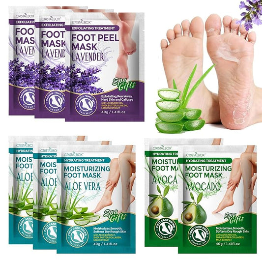Moisturizing Foot Mask,Hydrating Foot Masks for Dry,Cracked Feet, Dry Skin Moisturizer for Soft and Smooth Touch Feet for Women Men (LAVENDER-AVOCADO)