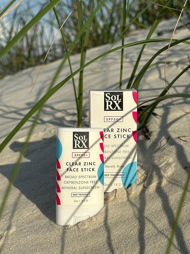 SolRX MINERAL SPF 50 Sunscreen Stick for Face - Zinc Oxide Sunsceen Stick, Clear, Non-Greasy