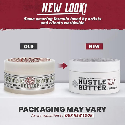 Hustle Butter Deluxe – Tattoo Butter for Before, During, and After the Tattoo Process – Soothing Lubrication – 100% Vegan Replacement for Petroleum-Based Products – 5 oz (2 Pack)
