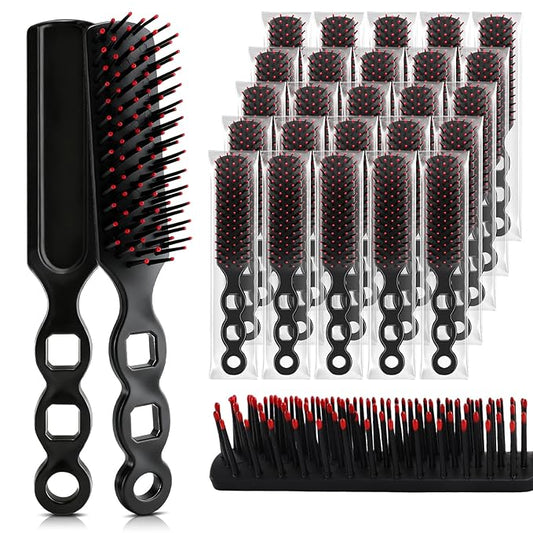 NICEMOVIC Hair Brushes Bulk 6 Pack for Women, Homeless Bulk Hair Brush Comb Set, Disposable Individually Wrapped Homeless Care Package Supplies Bulk Hair Combs Hygiene Supplies for Shelter and Hotel