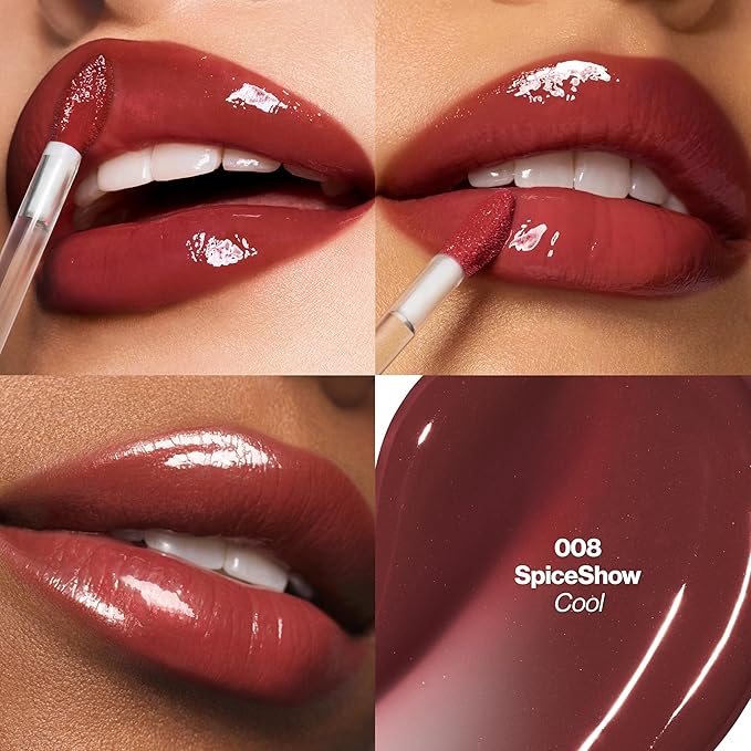 REVLON PhotoReady Instant Plump Serum, Plumping Gloss, Hydrating, Non-Sticky & High Shine Finish, 008 Spice Show, 0.25 fl oz