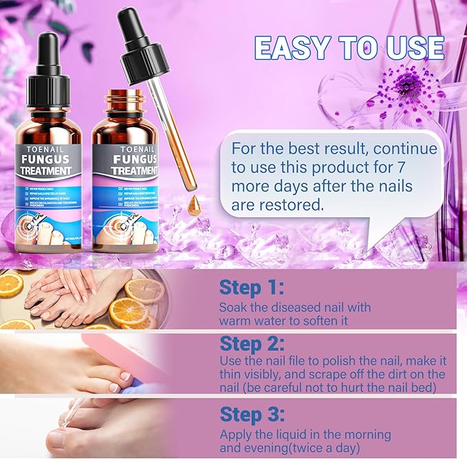 Toenail Fungus Treatment, Toenail Fungus Treatment Extra Strength, and Foot Fungus Treatment Extra Strength—plus Safely & Gently Nail Repair for Toenails and Fingernails (2-Pack) with File