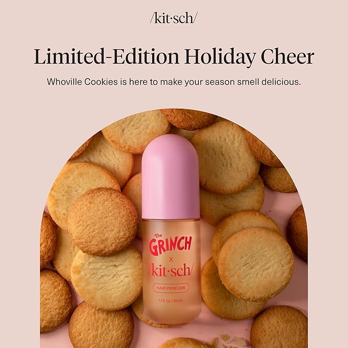 Kitsch Hair Perfume for Women - Clean, Deodorizing & Patented Odor-Eliminating Technology Hair Spray & Body Mist - Freshen Hair, Body & Pillows - Warm Cookie-Scented Hug - 50mL
