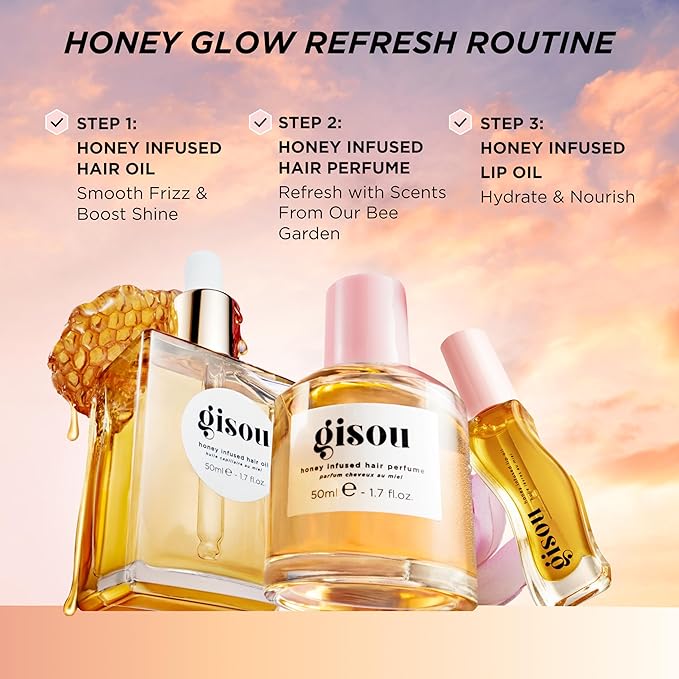 Gisou Honey Infused Hair Perfume – Long-Lasting Hair Fragrance with Mirsalehi Honey & Argan Oil, Wildflower Honey scent, 1.7 Fl Oz