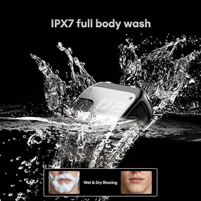 PAXA Mini Electric Shaver for Men,9000Rpm Electric Razor for Men,Magnetic Dual-Head Rotary Pocket Shaver IPX7 Waterproof Wet & Dry for Shaving Face,USB-C Rechargeable for Home,Car,Travel(Gray)