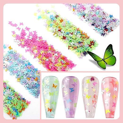Makartt Nail Decoration Set, 4 Boxes Glitter Sequins & Rhinestones for Spring, Summer, Nail Art, DIY Nail Decoration Accessories Kit