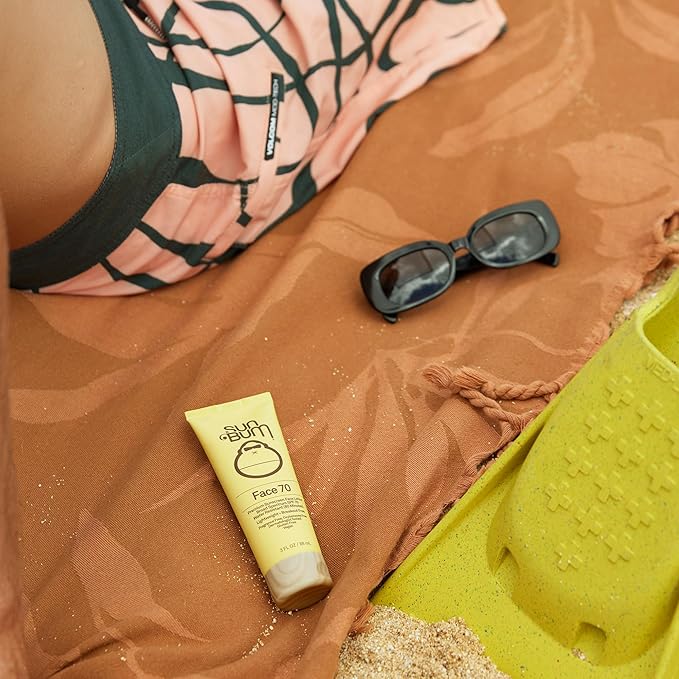 Sun Bum Original SPF 70 Sunscreen Face Lotion - Broad Spectrum Moisturizing Facial Sunscreen with Vitamin E - Fragrance Free - Travel Size - 3 oz
