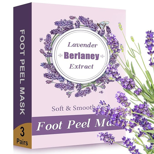 Foot Peel Mask, Exfoliating & Moisturizing Foot Mask with Organic Lavender for Dry & Cracked Feet, Natural Dead Skin Removal for Soft Baby Smooth Feet, Spa Care for Women & Men
