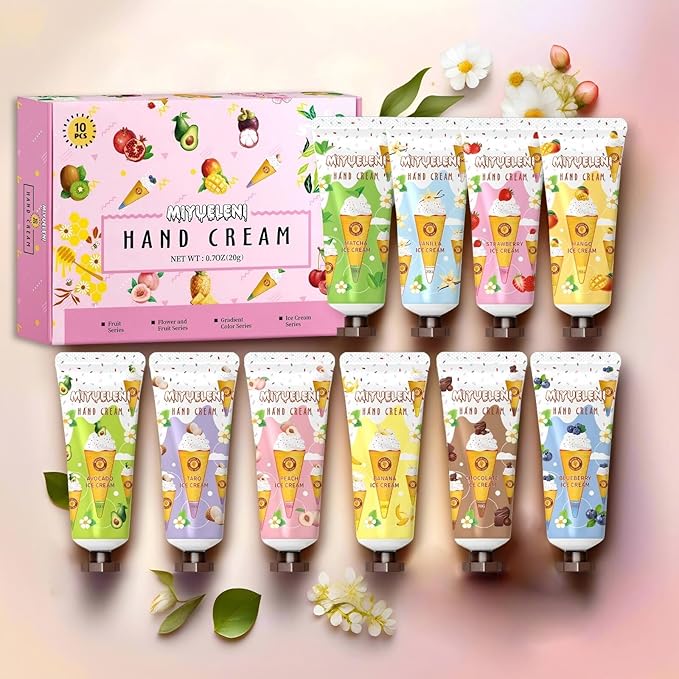 10 Pack Hand Cream Gift Set,Moisturizing Hand Lotion Travel Size,Gifts for Women,Teen girls, Holidays, Birthdays, Thank You Gifts, Christmas, Stocking Stuffers, Small Gifts Unisex 20ml