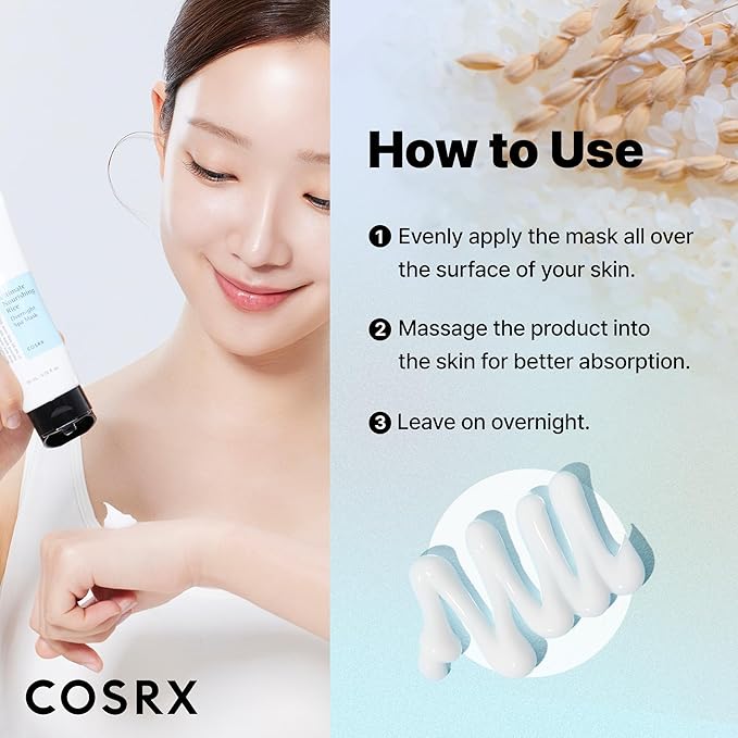 COSRX Ultimate Nourishing Rice Overnight Spa Mask, 60ml / 2.02 fl.oz | Rice Extract 68% and Niacinamide 2%, Korean Skin Care, Stocking Stuffers, Holiday Gifts, Gifts for Women