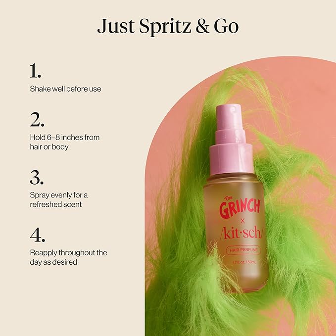 Kitsch Hair Perfume for Women - Clean, Deodorizing & Patented Odor-Eliminating Technology Hair Spray & Body Mist - Freshen Hair, Body & Pillows - Warm Cookie-Scented Hug - 50mL