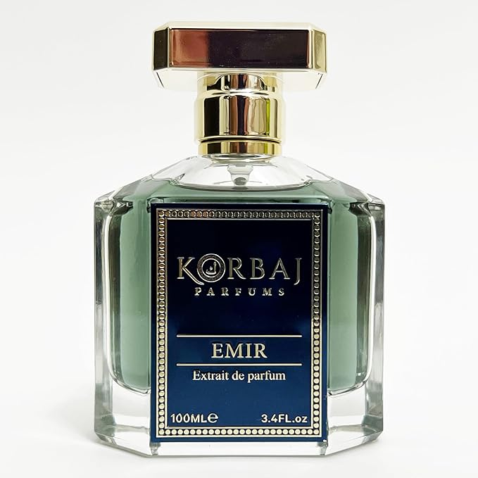 KORBAJ PARFUMS Emir - Arabian Perfume for Women, Eau de Parfum Men with with Sicilian Orange, Calabrian Bergamot - White Musk, Vanilla, Amber and Fruity Notes100ml