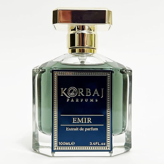 KORBAJ PARFUMS Emir - Arabian Perfume for Women, Eau de Parfum Men with with Sicilian Orange, Calabrian Bergamot - White Musk, Vanilla, Amber and Fruity Notes100ml