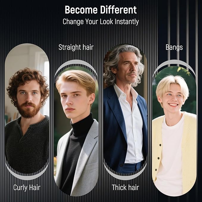 3PCS Comb Set Hair Combs for Men, Fine and Wide Tooth comb - Roller Brush for Adding Volume, Hair Styling mens comb for Styling and Grooming - Frosted Texture