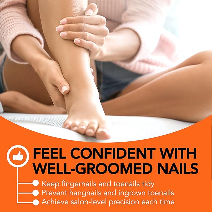 KOHM Nail Clippers for Thick Nails - Heavy Duty, Wide Mouth Professional Fingernail and Toenail Clippers for Men, Women & Seniors, Silver