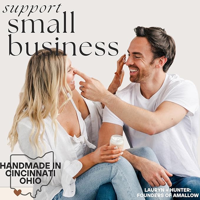 Amallow 100% Grass Fed Beef Tallow for Skin Care - Face + Body - Whipped Moisturizer - Natural Lotion, 4 FL. oz. (Clean Cloud)